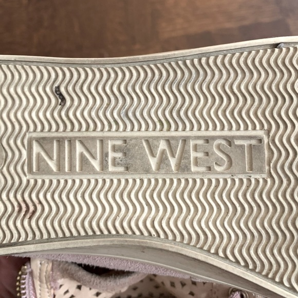 Blush coloured Lazer-cut suede “All-Star style” high top shoes - Picture 8 of 12